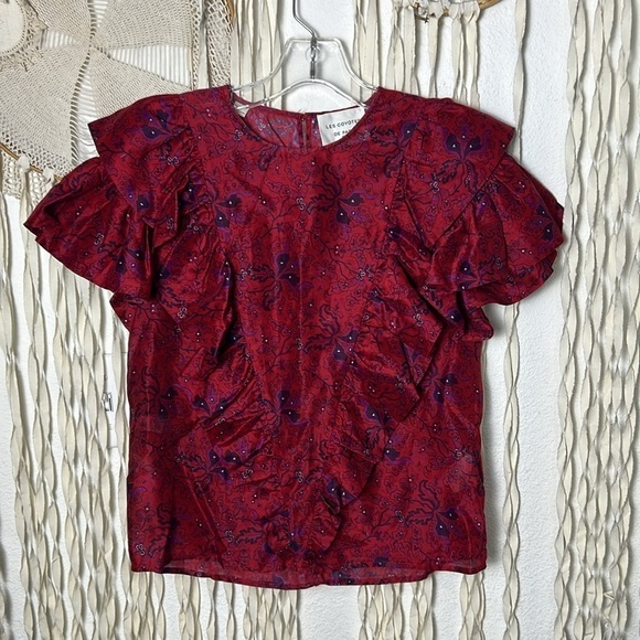 Les Coyotes De Paris Tina Ruffle Blouse size 34/(XS/S) - Picture 11 of 13